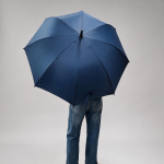 Pongee umbrella with automatic opening and 8 panels ø106 navy-blue colour ambient view
