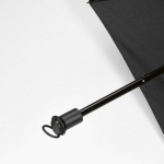 Manual folding umbrella in recycled plastic pongee ø95 black colour detail view