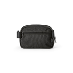 Water-resistant recycled nylon waist bag with rear pocket 1.5 L black colour rear view