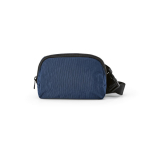 Water-resistant recycled nylon waist bag with rear pocket 1.5 L navy-blue colour front view