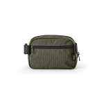 Water-resistant recycled nylon waist bag with rear pocket 1.5 L dark green colour rear view