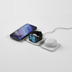 3-in-1 wireless charger with USB-C and 15W magnetic fast charging white colour third view