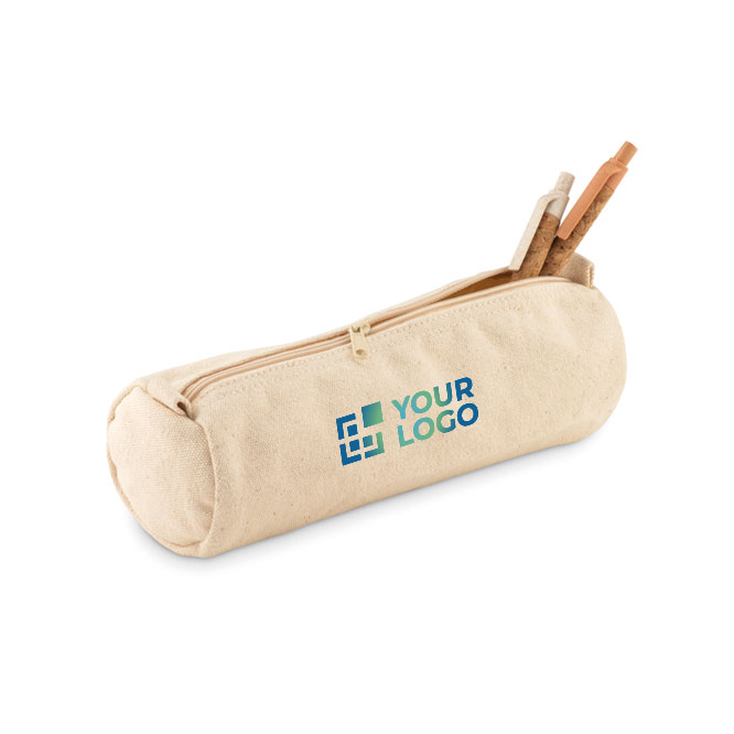 Cotton pencil case ideal for pencils and pens view with print area