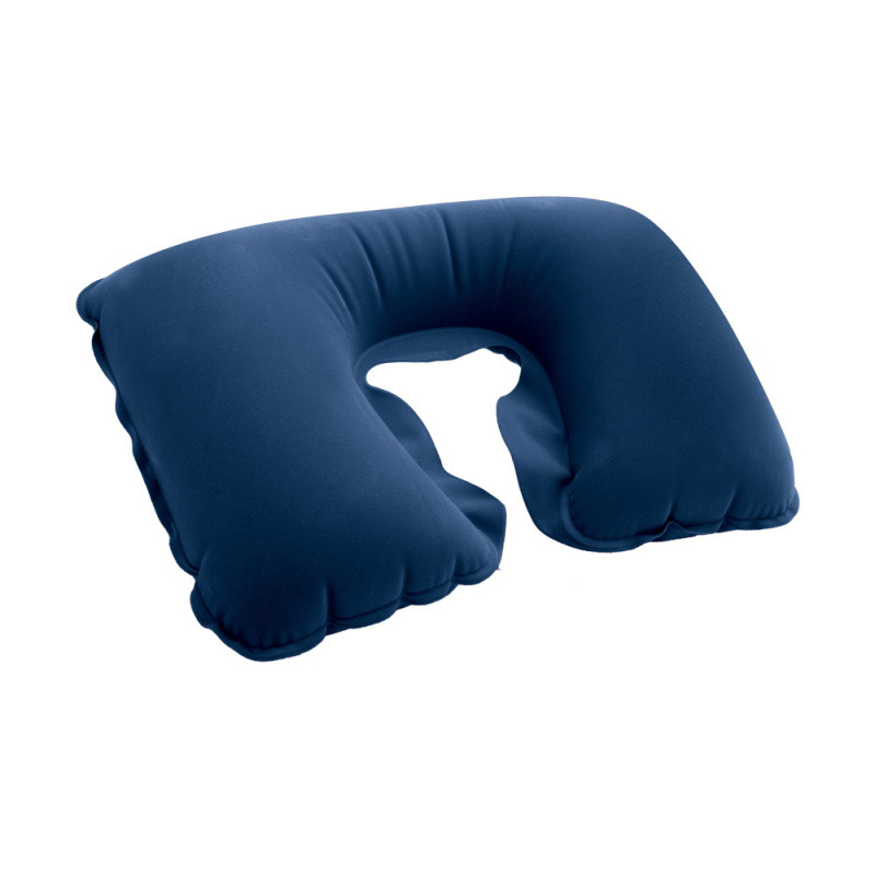 Inflatable neck pillow for travel in blue or gray main view