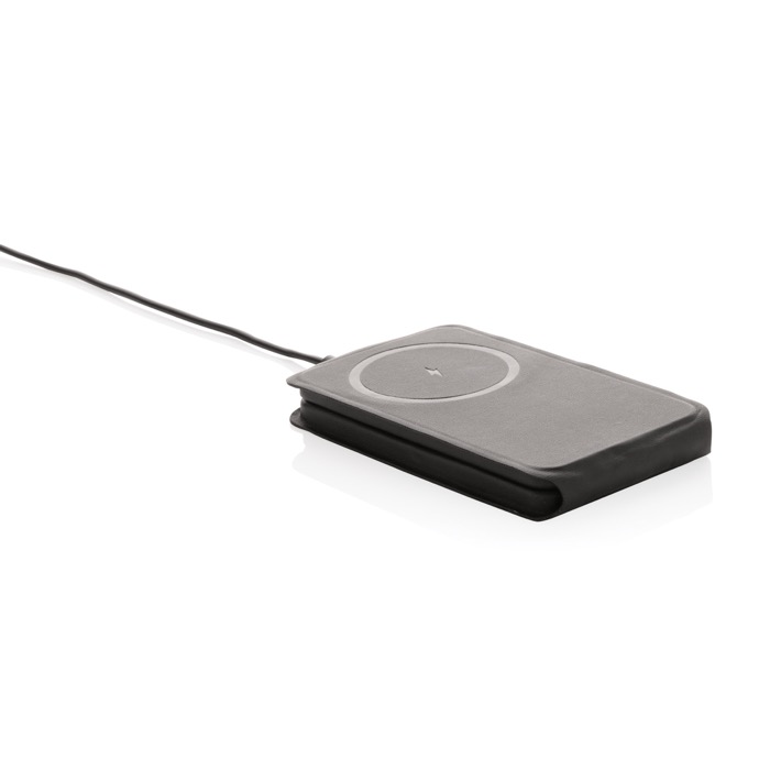 3-in-1 foldable wireless charger with vertical magnetic stand black colour third view