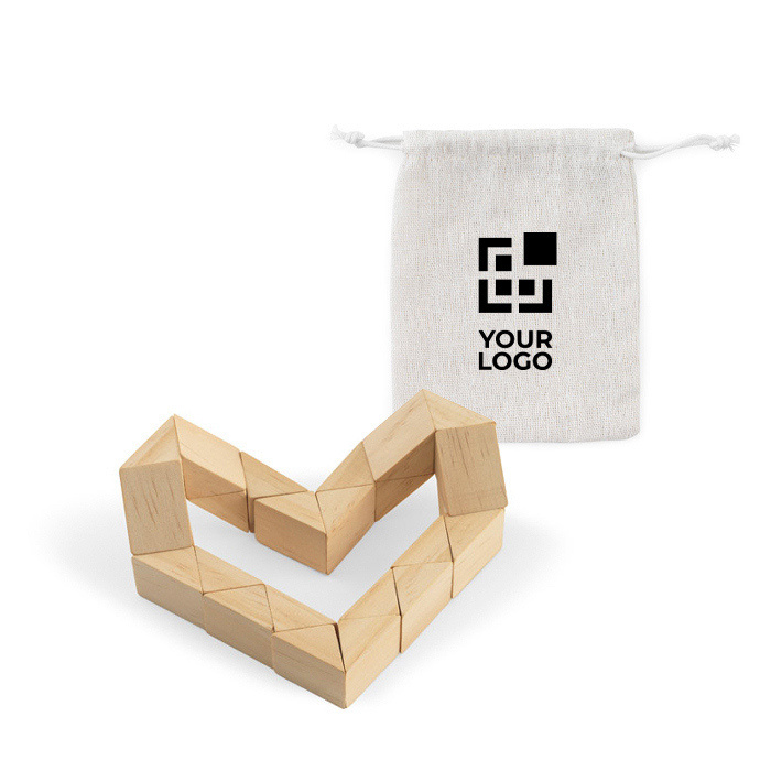 Flexible puzzle for creating shapes in cotton bag main view