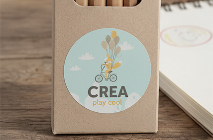 Full-colour adhesive label that sticks to the product