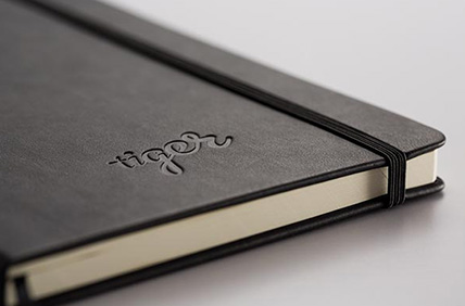 Heat embossing that creates a raised effect without ink or colour