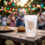 Translucent reusable plastic tumbler with matte finish, 300 ml, mood view