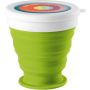 Collapsible silicone travel mug in colours, 250ml, with logo printed