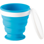 Collapsible silicone travel mug in colours, 250ml, with open lid