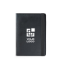 Passport holder with RFID protection and elastic closure, synthetic leather