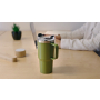 Recycled stainless steel thermal mug with twist lid