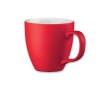 Mug with white interior, matte exterior, 460 ml colour red