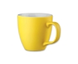 Mug with white interior, matte exterior, 460 ml colour yellow