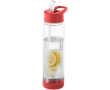 Tritan bottle with straw and fruit infuser, 740 ml colour red