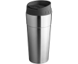 Thermal steel mug with pressure lid, 500 ml colour silver