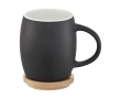 Ceramic mug with wooden base or lid 400 ml colour white