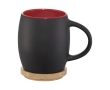 Ceramic mug with wooden base or lid 400 ml colour red