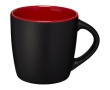 Black ceramic mug with coloured interior, 340 ml colour dark red