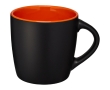 Black ceramic mug with coloured interior, 340 ml colour dark orange