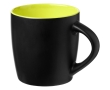 Black ceramic mug with coloured interior, 340 ml colour lime