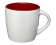White ceramic mug with coloured interior, 340 ml colour dark red