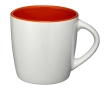 White ceramic mug with coloured interior, 340 ml colour dark orange