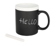 Ceramic chalkboard mug with chalk, 330 ml colour white