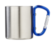 Double-wall insulated mug with integrated carabiner 200ml colour blue