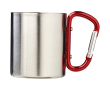 Double-wall insulated mug with integrated carabiner 200ml colour red