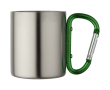 Double-wall insulated mug with integrated carabiner 200ml colour green