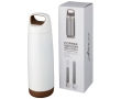 Thermal steel bottle with cork base, 600 ml colour white