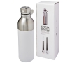 Elegant bicolor steel bottle, 590 ml colour white