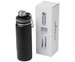 Sports steel bottle with handle and spout, 590 ml colour black