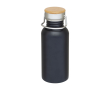 Single-wall stainless steel bottle, bamboo lid, 550ml colour black