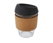 Glass cup with cork grip, 360 ml colour black