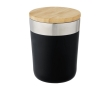Stainless steel thermal mug with organic bamboo lid, 300 ml colour black