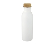 Steel bottle with bamboo lid and elegant design, 650 ml colour white