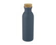 Steel bottle with bamboo lid and elegant design, 650 ml colour petrol blue