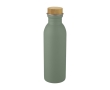 Steel bottle with bamboo lid and elegant design, 650 ml colour mint green