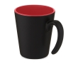 Two-tone ceramic mug with original handle, 360 ml colour red