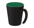 Two-tone ceramic mug with original handle, 360 ml colour green