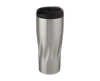 Thermal mug with original geometric wave design, 450 ml colour silver