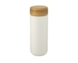 Ceramic cup with bamboo screw lid, spill-proof, 300 ml colour white