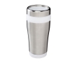 Recycled stainless steel thermal mug with swivel lid, 410 ml colour white
