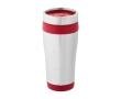 Recycled stainless steel thermal mug with swivel lid, 410 ml colour red