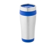 Recycled stainless steel thermal mug with swivel lid, 410 ml colour blue