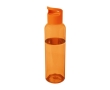 Transparent recycled plastic bottle with handle on the lid, 650 ml colour orange