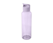 Transparent recycled plastic bottle with handle on the lid, 650 ml colour lilac
